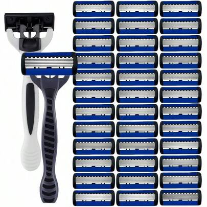 6-Layer Manual Razor For Men And Women, Stainless Steel Replaceable Shaving Tool With 6-Layer Blades