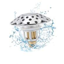 Copper Wash Basin Drain, Leak-Proof Sink Drain With Pop-Up Stopper, Press-Type Anti-Odor - Silver - View 2