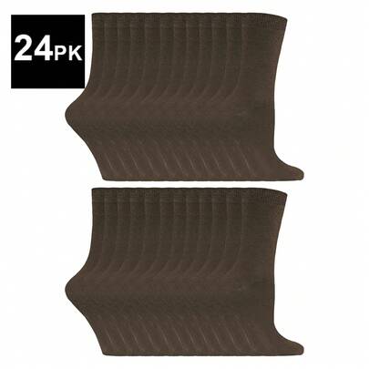 Sock Snob Sock Snob - 24 Pairs Ladies Plain Cotton Rich Dress Socks