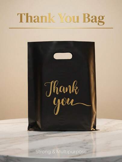 50/20pcs, Hot Stamping Plastic Bags, Handbags, Hot Stamping Gift Bags, Suitable For Packing Gifts, Documents, Daily Shopping, Used As Gift Bags, Garbage Bags, Storage Bags, Suitable For Use In Bedrooms, Bathrooms, Kitchens, Dormitories, Kitchen, Bathroom Accessories