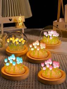 DIY Tulip Night Light - Romantic Floral Design, Suitable For Valentine's Day Gift/Desktop Decor/Home Decor/Bedroom Decor/Romantic Atmosphere/Birthday Gift, A Romantic Fairy Lamp! - Multicolor - View 4