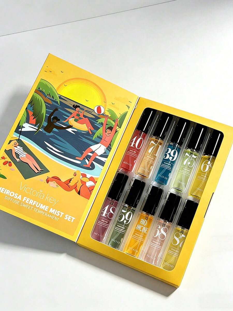 10支/套巴西系列喷雾礼盒装，10款独特设计，限量版室内外香氛空气清新剂，多层设计，提升幸福感，持久自然清新香气，必备魅力单品 - 多種 - 查看 1