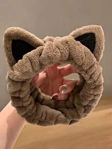 1 chiếc băng đô tai mèo hoạt hình bằng vải nhung màu nâu, băng đô cài tóc, băng đô rửa mặt, băng đô dày, băng đô đen, băng đô hoa, băng đô trang điểm, băng đô kẹp, băng đô mùa đông. - Nhiều màu - Xem 1