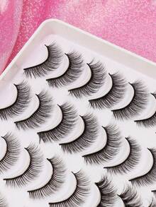 AYRMILLA 20Pairs Cat Eye Eyelashes Fox Natural False Eyelashes Fluffy Soft Dramatic 3D Mink Eye Black Thin Long Lash Multi-Layer Short Thick Eyelash Extended Large Volume Makeup Cross Wedding Parties Club Daily Work Meetings Comfortable Lashes - 黑色 - 查看 6