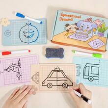 一套笔控对称绘画训练笔记本，可擦写，专注且有趣的教育玩具 - 彩色 - 查看 9