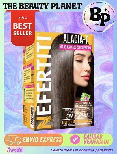 Nefertiti Kit Alaciado Permanente Sin Formol Aroma Mango Maracuyá Alisado Hasta Por 6 Meses Para Cabellos Naturales
