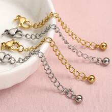 5/10件装不锈钢延长链，带龙虾扣，可调节圆珠链，适合DIY手链、项链、珠宝制作 - 延長鏈帶龍蝦扣 - 查看 2