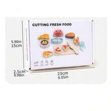 Bộ đồ chơi xếp hình nhà bếp bằng gỗ mới cho trẻ em, bộ đồ chơi cắt rau củ quả, đồ chơi nhập vai tự làm món ăn và đồ tráng miệng thực tế. - Nhiều màu - Xem 11