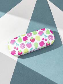 1pc Cute Fruit & Heart Print Eyeglasses Case, Perfect For School, College, Dating, Travel, Everyday Use, Portable Hard Shell Protective Spectacles Organizer, Lightweight Storage Pouch For Glasses, Fashionable Accessory For Teen Girls And Women - Multicolor-206 - View 4