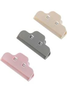 3/6个装食品袋薯片夹，可重复使用塑料食品袋密封夹，保持厨房食品和零食新鲜，坚固的金属气密夹，适用于各种面包袋和塑料袋，厨房用品 - 彩色 - 查看 13