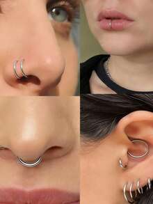 1 pièce Boucles d'oreilles créoles en acier inoxydable de 6 à 16 mm, boucles d'oreilles rondes à charnière, créoles pour cartilage, boucles d'oreilles clip-on sans soudure, résistantes à la rouille et à la corrosion, confortables à porter, convenant aux boucles d'oreilles/anneaux de nez/anneaux de cartilage/anneaux de lèvre, unisexe, convenant pour un port quotidien, les fêtes, les festivals, les sorties - Acier - Voir 8