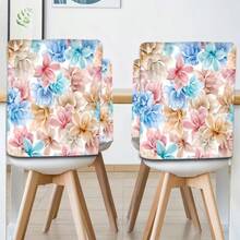 1/2/4/6/8/50 Stück Luxus Stuhlhussen-Set - mit hellem Blumenmuster Design, geeignet für Stuhlrückenlehnen Dekoration, tägliche Sitzdekoration, fleckabweisend, Feiertags-Party Dekoration, Café Stühle und Heim-Dekoration, Küchen-Esszimmertisch und Innenraum-Dekorationszubehör, Essstuhl-Dekoration und Firmenevents - Verschiedenfarbig - Übersicht 2
