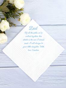 Anpassad bröllopsnäsduk mamma näsduk från dotter brudens mor gåva pappa näsduk far personligt minnesmärke - Multifärgad - Visa 3