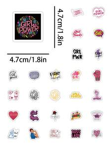 55 Pcs Girl Power Stickers Set – Retro Pop Style Attitude Slogans, Waterproof & UV-Resistant PVC For Laptops, Water Bottles & Skateboards Scrapbook Supplies Stationery Funny Stickers Kindle - Girl Power - View 8