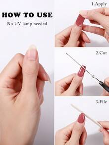 Bộ 22 miếng dán móng tay gel không tia UV, họa tiết chuyển màu xanh tím, kiểu vân đá cẩm thạch, phong cách mộng mơ, tự dính, dễ sử dụng, thích hợp cho phụ nữ và bé gái tự làm móng tại nhà. - Màu xanh lam - Xem 6