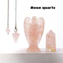 1 Set de Colgantes de Ángel de Siete Chakras de Piedras Preciosas Curativas Naturales, Amatista Espiritual, Juego de Artesanía de Yoga Reiki con Caja de Regalo para Sanación Espiritual - Conjunto de ángeles - Ver 13