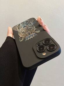 豹纹镂空黑色极简时尚创意防震手机壳，兼容 17/17Pro/17ProMax/16/11/16Pro/16Plus/16ProMax/16E/15ProMax/13/14/12/XS/XR/7G/8P，兼容三星 Galaxy S25/S25Plus/S25 Ultra/A16/A36/A26/A56/A50/A12/A32/S26/S26Plus - 彩色 - 查看 4