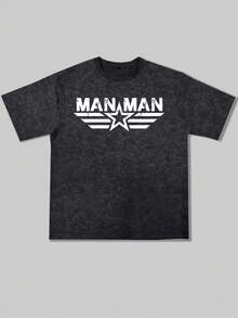 GRDR | Camiseta de manga corta con estampado minimalista y retro de estilo italiano para hombres | Adecuada para uso en verano | Cómoda y transpirable | Moda de vanguardia - Negro - Ver 5