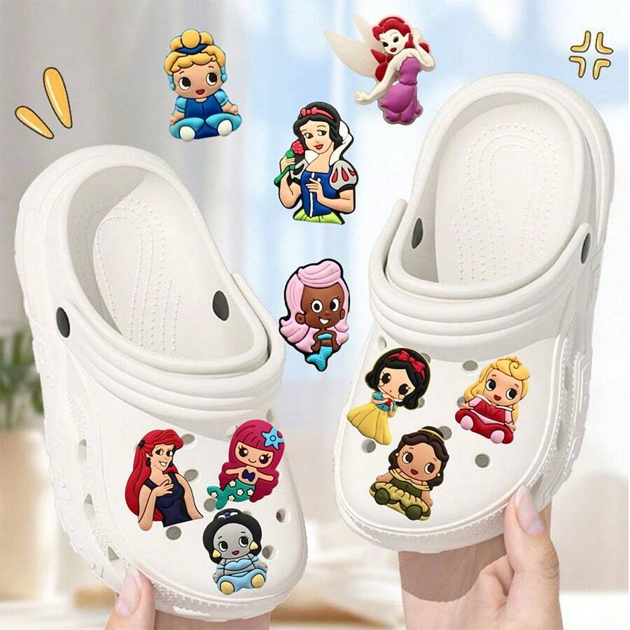 10pcs Princess Series Shoe Accessories, Princess Series Shoe Flowers, Mermaid Shoe Flowers, Shoe Flowers, Shoe Flowers, Yvonne Shoe Buckles, Anna Shoe Flowers, Belle Shoe Buckles, Shoe Flowers, Rapunzel Shoe Buckles, Jasmine Shoe Flowers, Flat Shoe Flowers, Aurora Shoe Flowers, Exquisite Princess Shoe Flowers, Princess Party Gifts, Decorative Shoe Eyelets, Personalized Shoe Flowers, Delicate Textured Personalized Shoe Buckles, Shoe Rack, Storage Saver, Commencement, Graduation Ceremony, Congrats Grad, Graduation Party - Multicolor - View 1