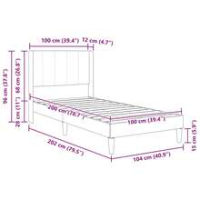 Hanging Headboard Bed Frame With Headboard 100 X 200 Cm Velvet - Multicolor - View 10