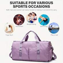 Large Capacity Waterproof Gym Bag For Women Men With Shoes Compartment Wet Pocket Travel Duffel Bag - 綠 - 查看 2