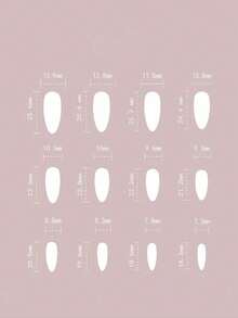 Bộ 24 móng giả hình hạnh nhân, thiết kế kiểu Pháp với họa tiết chấm bi, bao gồm 1 dũa móng và 1 gel dán, thích hợp cho các quý cô và bạn gái khi hẹn hò và dự tiệc trà chiều. - Nhiều màu - Xem 2