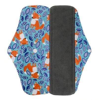 Bộ băng vệ sinh tái sử dụng gồm băng vệ sinh vải polyester dành cho nữ, có cánh, cỡ lớn, dùng được cả ban đêm (2 gói).
