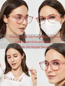 1副时尚安全护目镜，美甲工具，防风、防花粉、防雾、防沙、防尘、防溅水男女通用眼镜，美甲用品，美甲工具，美甲艺术工具，返校季，美甲，美甲贴纸工具 - 彩色 - 查看 3