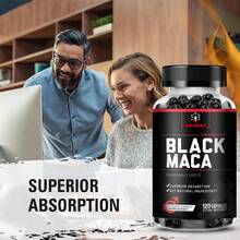 Extracto de maca negra 1000 mg, que contiene pimienta negra, aumenta la energía, favorece la resistencia y la vitalidad, suplemento nutricional - 120 cápsulas - Ver 4
