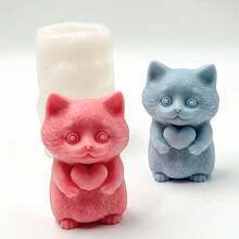 Squeeze Stress Relief Silicone Cat Mold DIY Soft Squishy Toy, Cartoon Kitten Grinding Tool - Cat - View 5