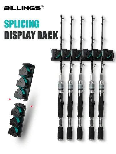 BILLINGS Vertical Fishing Rod Holder,Wall Mounted Fishing Rod Rack,Fishing Pole Holds Up To 3 Rods Or Combos,Suitable For Outdoors, Home, Garage,Fishing Gear Tools Accessories And Gifts For Men