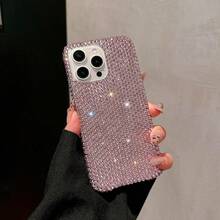 Sequins,Rhinestone New Luxury Bling Rhinestone Phone Case Compatible With IPhone 17 Pro Max/17 Pro/17, 16 Pro Max/16 Pro/16, 15 Pro Max/15 Pro/15, 14 Pro Max/13/11/12, Fashionable And Glamorous Phone Cover - Pink - View 4
