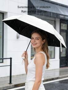 1把便携式五折伞，防紫外线两用遮阳伞兼防雨折叠迷你胶囊伞 - 多色 - 查看 5