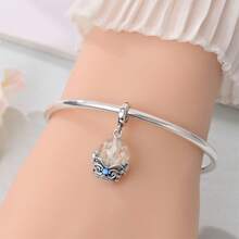 A Silver Plated Snowflake Glass Bead Crystal Bottle Love Pendant Suitable For 3mm Bracelets, DIY Bead Bracelets, Women's Fashion Jewelry, Holiday Birthday Gifts - Multicolor - View 7