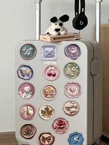 52pcs Relief Seal PET Stickers Decals For Phone Laptop Notebook Letter Suitcase Skateboard Helmet Graffiti Transparent Stickers - A - View 11