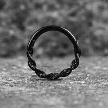 1件装水波纹铰链式鼻环 - 极简主义分段式耳骨鼻中隔耳圈 316L不锈钢人体穿刺饰品耳环 - 2175 - 查看 12