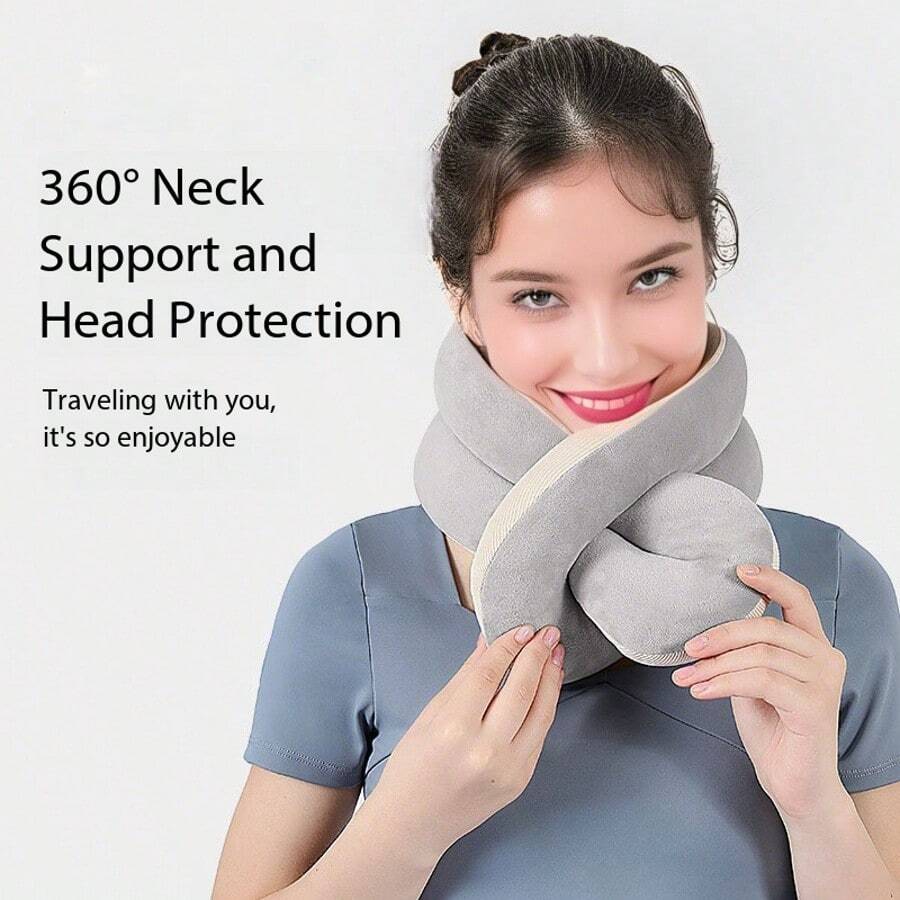 Almohada de viaje, almohada de siesta cómoda para la oficina, almohada en forma de U para el cuello para avión y tren de alta velocidad - Multicolor - Ver 1