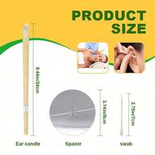 2/5/10/25pcs Ear Cleaning Sticks Set With Ear Candles, Flame Retardant Trays And Cleaning Sticks – Soft & Wax Removal Tools For Home Spa, Travel & Daily Hygiene - Beige - View 3