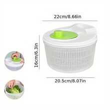 1pc Multi-Functional Salad Spinner And Strainer Manual PP Fruit And Vegetable Spinner No Charging Required Comes With Strainer Basket For Convenient Meal Preparation Heavy-Duty PP Plastic Manual Operation Salad Spinner And Strainer Combo Easy To Use Space-Saving Leak-Proof Hand Wash Recommended Modern Style - 23*15cm - View 5