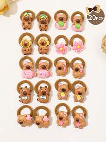 10 piezas de Scrunchies para el cabello de Capibara multicolor lindos, adecuados para uso diario casual - Multicolor - Ver 9