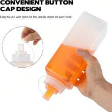 1pc Squeeze Sauce Bottle! Leak-Proof Design + Clear Measurement Scale, With Lid Seasoning Bottle, Suitable For Grilling, Salad And Baking - 0.6L/0.8L/1L (20oz/27oz/33oz) - Transparent White - View 11