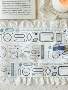 MOCARD 1卷2米水彩边框和纸胶带，复古创意美学贴纸，DIY装饰拼贴工艺用品，节日礼物，个性化剪贴簿学校文具（4种随机款式） - 素色邊框 - 查看 7