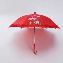 1pc 52cm Diameter Cartoon Princess Umbrella, Long Handle Umbrella, Floral Trim, Suitable For Sunny & Rainy Days,Outdoor,Garden,Travel Essentials,Portable Essentials - Multicolor - View 13