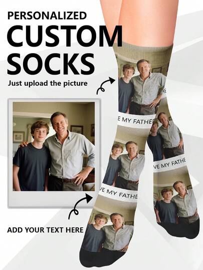 1 Pair Customized Ankle Socks, Personalized Face Socks, Couples Socks, Custom Photo Socks, Custom Printed Socks, Personalized Funny Face Socks, Custom Pattern Socks, Any Face Image Can Be Printed On Socks, Anniversary Gift, Valentine's Day Gift, Birthday Gift, Wedding Gift, Mother's Day Gift, Father's Day Gift, Best Friend Gift, Gift For Mom/Dad