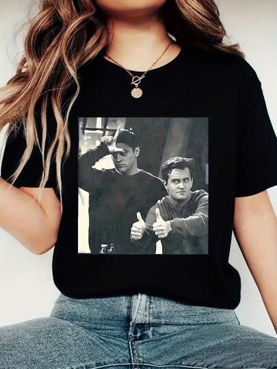 Women's Friends TV Show Graphic Tee, Sexy Spring Tops, Casual Short Sleeve Summer Top, 90s Nostalgia Streetwear