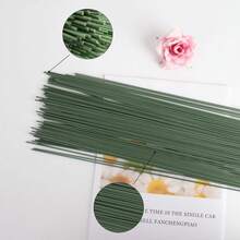 10/30/50支装可弯曲人造花茎，绿色花艺铁丝杆，适用于DIY插花、婚礼花束、家居装饰、母亲节礼物 - 綠色 - 查看 10