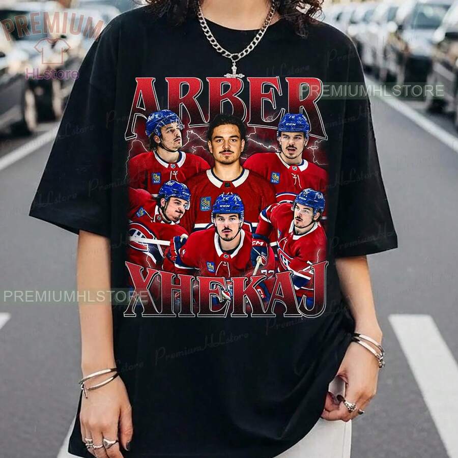 Arber Xhekaj Shirt, Arber Xhekaj Tee,  Arber Xhekaj Tee, Rap Hockey Tee, Canadiens Hockey Shirt - 黑色 - 查看 1
