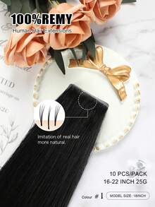 YILITE Skin Weft PU Tape On Hair 4x0.8cm 10PCS 20PCS Tape In Hair Extensions Human Hair Injected Invisible Tape Hair Extensions - S1 - View 2