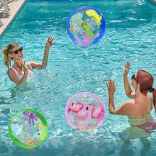 1pc Creative Inflatable Ball, Cute Octopus, Flamingo, Dinosaur Cartoon Pattern Beach Ball, Best Choice For Entertainment, Pool Party, Beach Party - Multicolor - View 5