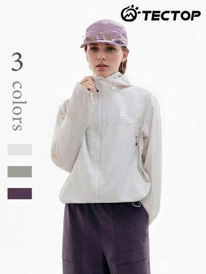 TECTOP Women's Hooded Sun Protection Jacket, Essential For Outdoor Hiking In Spring & Summer, With Pockets, Breathable & Comfortable